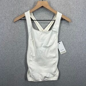 Blanqi Postpartum Support Crossback Tank Women Size M White SportSupport NWT